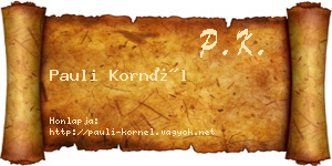 Pauli Kornél névjegykártya