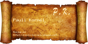 Pauli Kornél névjegykártya