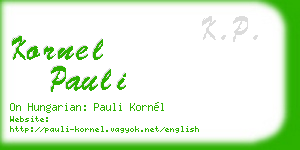 kornel pauli business card
