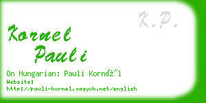 kornel pauli business card